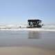 An old shipwreck right on the beach.